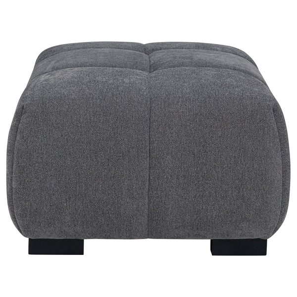 Coaster Octavia Upholstered Rectangular Ottoman Charcoal Grey