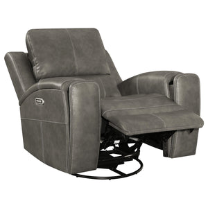 Coaster Brickston Triple Power Swivel Glider Recliner Charcoal