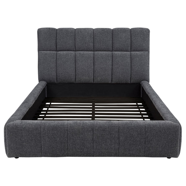 Coaster Nollet 48-Inch Upholstered Queen Panel Platform Bed Grey