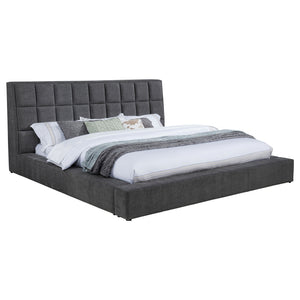 Coaster Dreux Upholstered Queen Panel Platform Bed Grey
