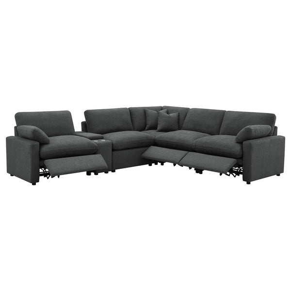 Coaster Collins 6-Piece Modular Power Reclining Sectional Dark Grey