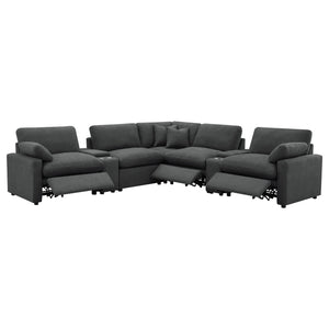Coaster Collins 7-Piece Modular Power Reclining Sectional Dark Grey