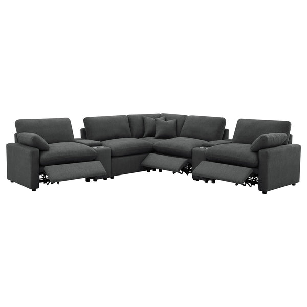 Coaster Collins 7-Piece Modular Power Reclining Sectional Dark Grey