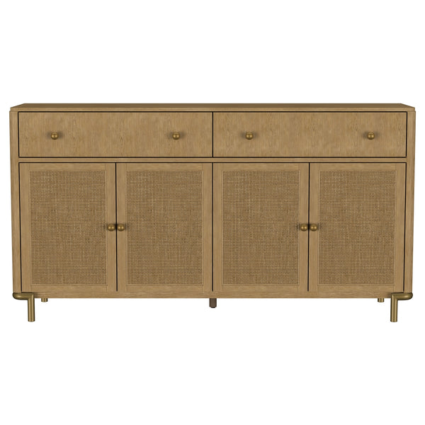 Coaster Arini 2-Drawer Cane Door Dining Sideboard Server Sand Wash
