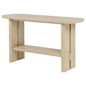 Coaster Kailani Coastal Sofa Console Table With Shelf Beige Oak