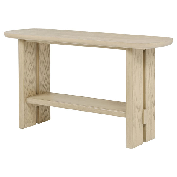 Coaster Kailani Coastal Sofa Console Table With Shelf Beige Oak