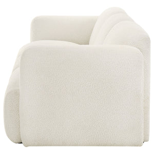 Coaster Dorset Fabric Upholstered Round Track Arm Sofa White
