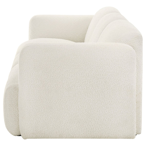Coaster Dorset Fabric Upholstered Round Track Arm Sofa White