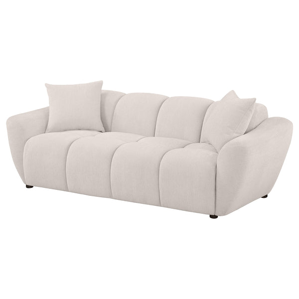 Coaster Destino Chenille Upholstered Splayed Arm Sofa Greige