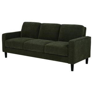 Coaster Ruth 77-Inch Fabric Upholstered Track Arm Sofa Matcha Green