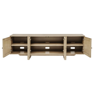 Coaster Kailani 79-Inch 4-Door Cane Tv Stand Media Console Beige Oak