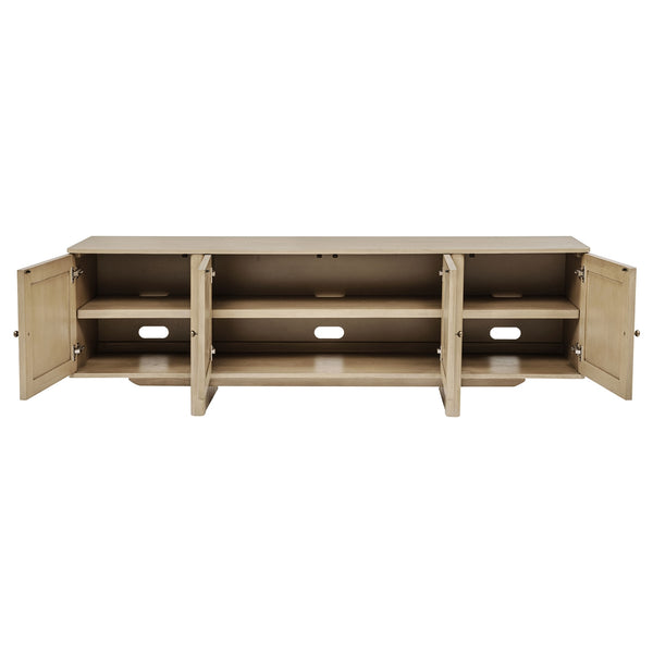 Coaster Kailani 79-Inch 4-Door Cane Tv Stand Media Console Beige Oak