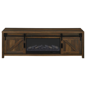 Coaster Enfield 71-Inch Tv Stand Fireplace Media Console Dark Pine