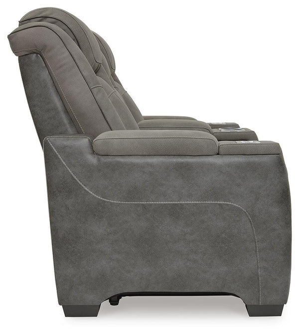 Next-Gen Zero Gravity P2 Durapella Power Reclining Adjustable Headrest Console Loveseat & USB Slate