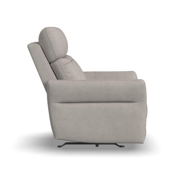 Flexsteel Zero Gravity Artemis Fabric Power Rocking Recliner with Power Headrest, Lumbar, Heat & Massage in Dove