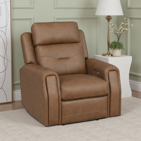 Flexsteel Zero Gravity Felix Leather Power Recliner with Power Headrest, Lumbar, Heat & Massage in Sabble