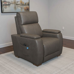 Flexsteel Zero Gravity Vibe Fabric Power Recliner with Power Headrest, Lumbar, Heat, Massage & Pulse in Stoneleaf