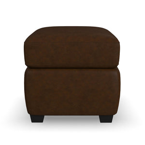 Flexsteel Hudson Leather Ottoman in Woodland