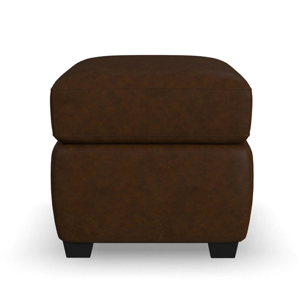 Flexsteel Hudson Leather Ottoman in Woodland