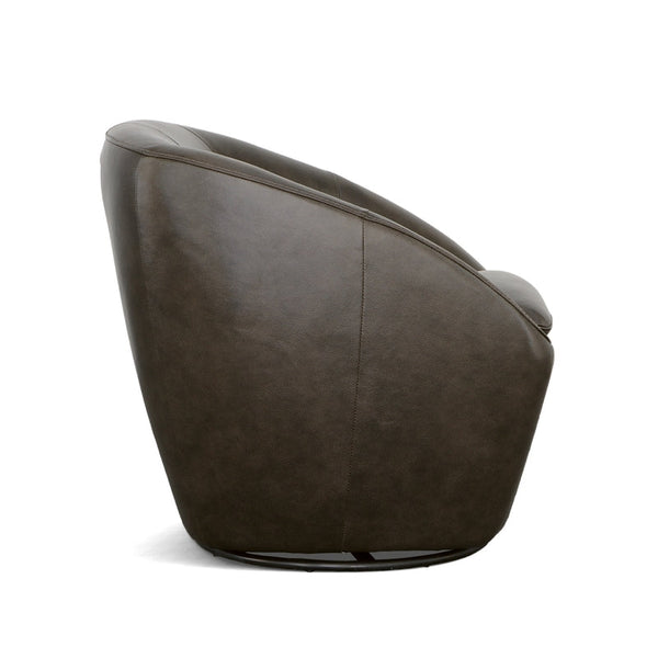 Flexsteel Wade Leather Swivel Chair in Carob
