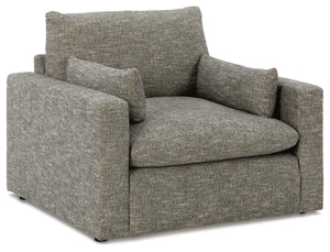 Dramatic Oversized Chair & Ottoman Granite