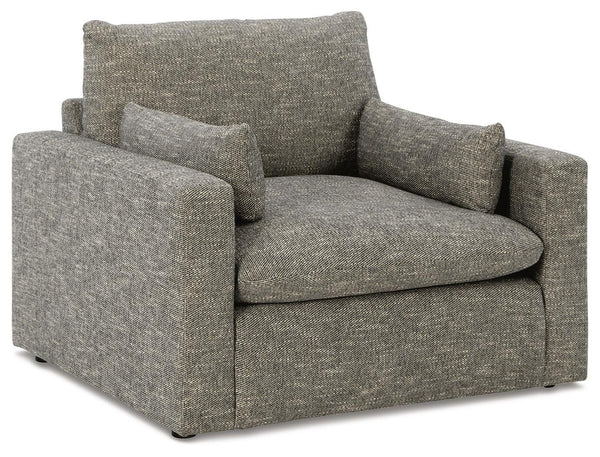 Dramatic Oversized Chair & Ottoman Granite