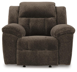 Frohn Fabric Manual Rocker Recliner Chocolate