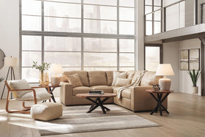 Bandon 2-Piece Leather Stationary Sectional Toffee
