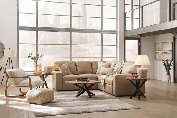 Bandon 2-Piece Leather Stationary Sectional Toffee