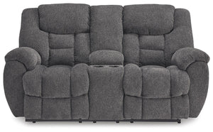 Foreside Reclining Console Loveseat Charcoal