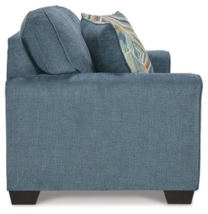 Cashton Fabric Stationary Loveseat Blue