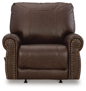 Colleton Manual Leather Rocker Recliner Dark Brown