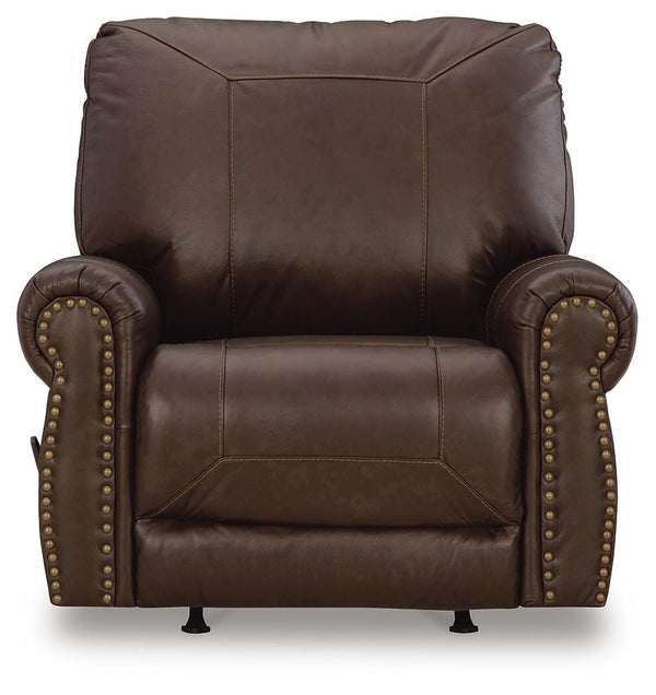Colleton Manual Leather Rocker Recliner Dark Brown