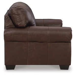 Colleton Leather Stationary Loveseat Dark Brown
