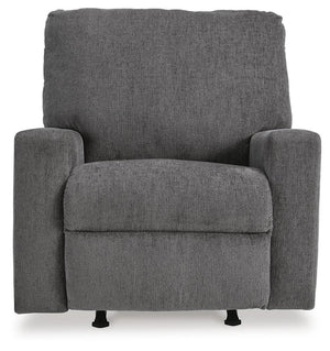 Rannis Fabric Manual Rocker Recliner Pewter