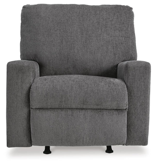 Rannis Fabric Manual Rocker Recliner Pewter