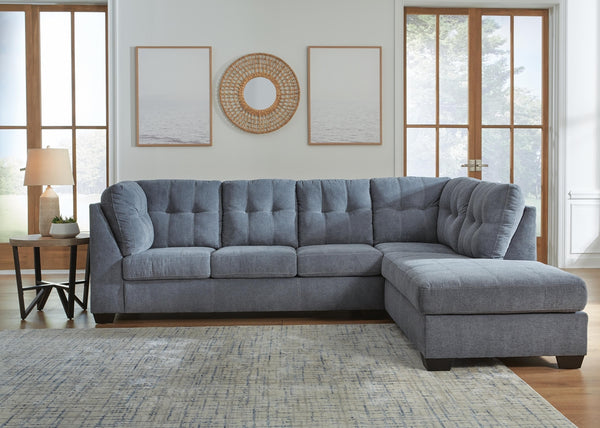 Marleton 2-Piece Stationary Sectional with Chaise Denim