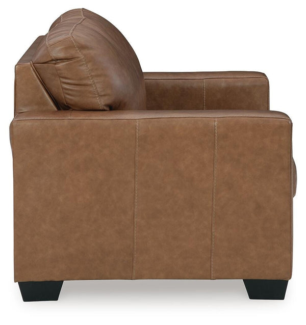 Bolsena Leather Stationary Loveseat Caramel