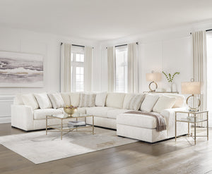 Chessington 4-Piece Fabric Sectional with Chaise Ivory