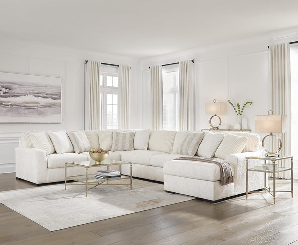Chessington 4-Piece Fabric Sectional with Chaise Ivory