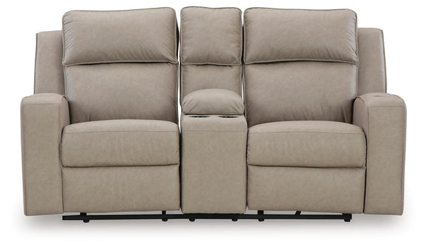 Lavenhorne Reclining Console Loveseat with USB Pebble