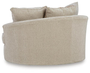 Steelwater Retreat Oversized Fabric Swivel Accent Chair Latte