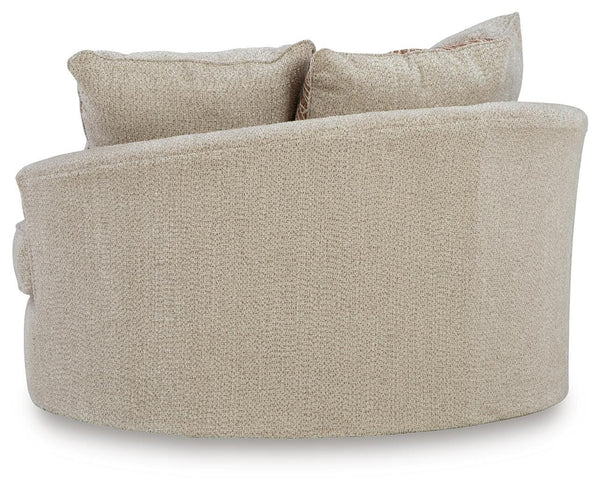 Steelwater Retreat Oversized Fabric Swivel Accent Chair Latte
