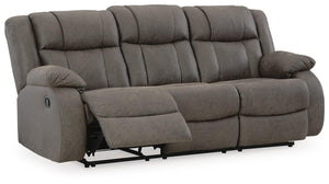 First Base Reclining Sofa Gunmetal