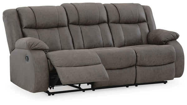 First Base Reclining Sofa Gunmetal