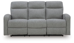 Gauntlet Reclining Fabric Sofa Sterling