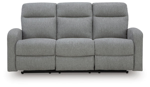 Gauntlet Reclining Fabric Sofa Sterling