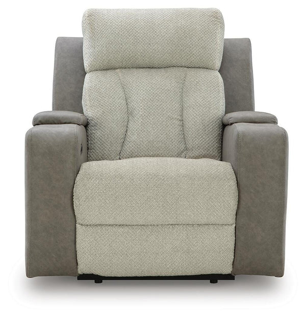 WhipLash Zero Gravity P2 Fabric Dual-Power Adjustable Headrest Heat Massage Recliner Sisal
