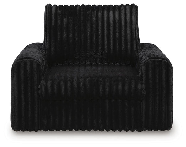 HamlinBay Fabric Power Gliding Chaise Onyx