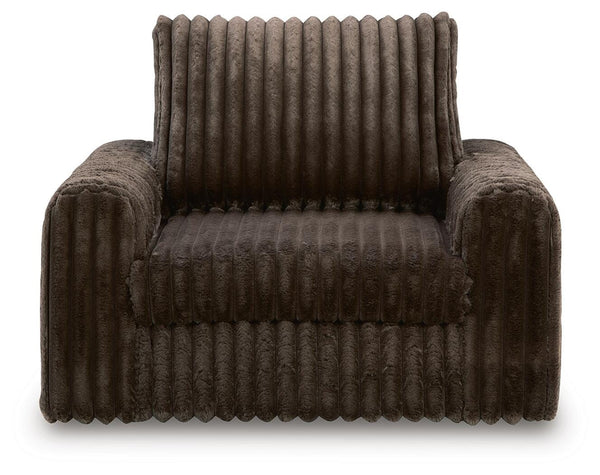 HamlinBay Fabric Power Gliding Chaise Chocolate
